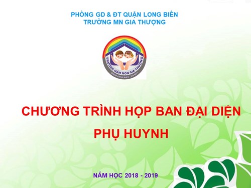 Trường mầm non Gia Thượng tổ chức họp ban đại diện phụ huynh đầu năm 2018-2019